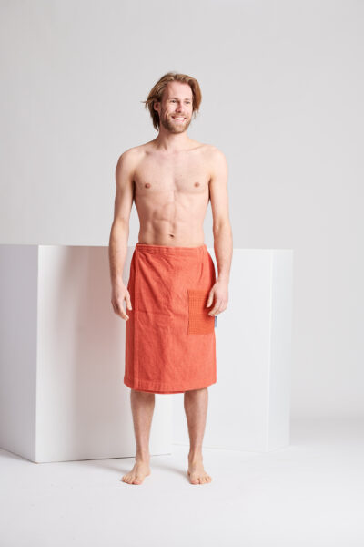 Marrom Velho heren sauna handdoek